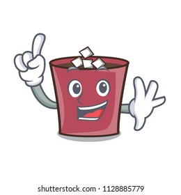 Finger hot chocolate mascot cartoon