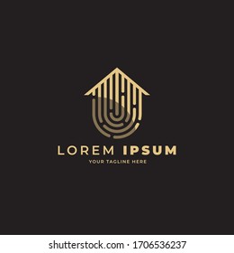 plantilla de diseño de logotipo seguro para la casa de los dedos