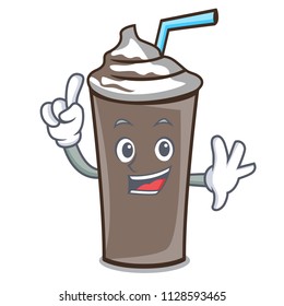 Finger ice chocolate mascot cartoon