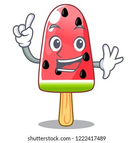 Finger Ice cream watermelon on shape mascot