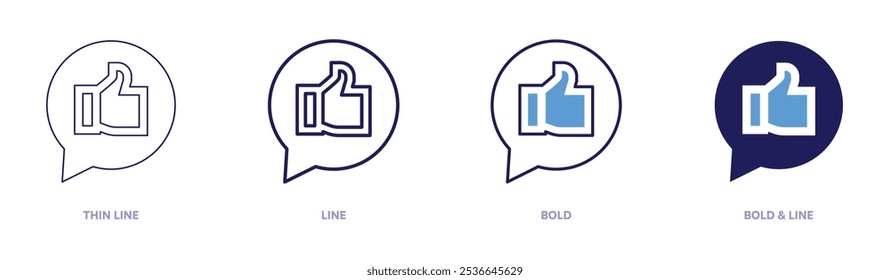 Finger icon in 4 different styles. Thin Line, Line, Bold, and Bold Line. Duotone style. Editable stroke.