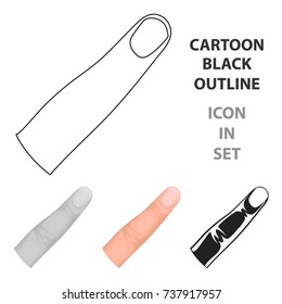 Finger icon in cartoon style isolated on white background. Part of body symbol stock vector illustration.