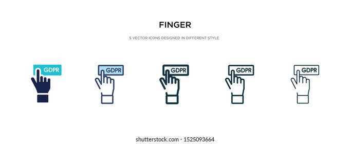 finger icon in different style vector illustration. two colored and black finger vector icons designed in filled, outline, line and stroke style can be used for web, mobile, ui