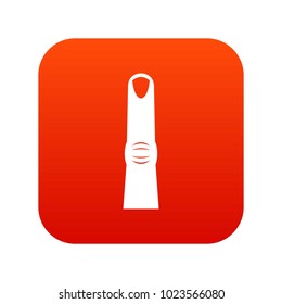 Finger icon digital red for any design isolated on white vector illustration