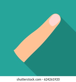 Finger icon in flat style isolated on white background. Part of body symbol stock vector illustration.