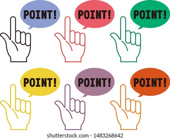  finger icon, hand pointer vector