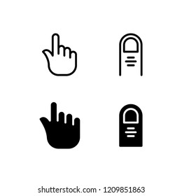 Finger Icon Logo Vector Symbol. Click Icon