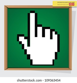 Finger icon on blackboard background,Vector