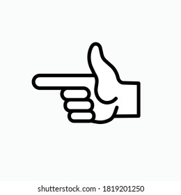 Finger Icon Pointing Left. Illustration of Direction Pointer As Simple Vector Sign & Trendy Symbol for Design and Websites, Presentation or Apps.  