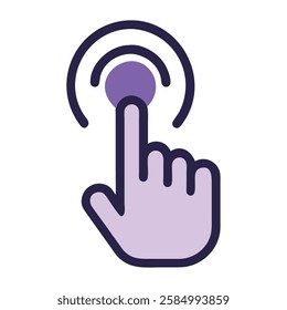 finger icon pressing a digital interface button