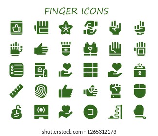  finger icon set. 30 filled finger icons. Simple modern icons about  - Like, Gloves, Starfish, Hands, Hand, Blood test, Glove, Reminder, Fingerprint, Donation, Keypad, Finger
