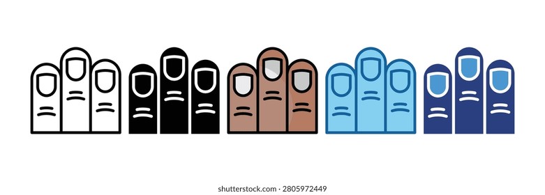 Finger Icon Set Multiple Style Collection