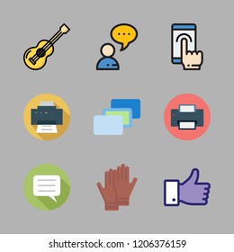 finger icon set. vector set about gloves, printer, touch screen and like icons set.