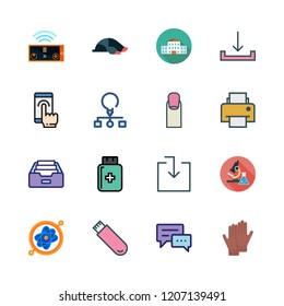 finger icon set. vector set about gloves, chat, remote control and mole icons set.