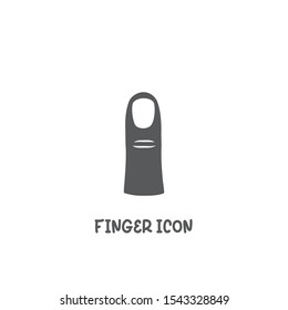 Finger icon simple silhouette flat style vector illustration on white background.