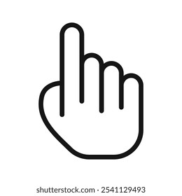 Icono de dedo Ilustración plana de línea delgada