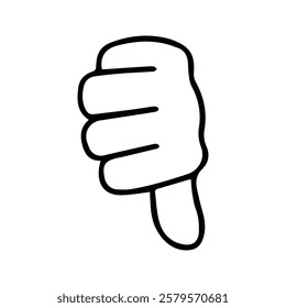 Finger Icon. Thumb Down. Gestures Sign of Dislike and Not OK. Not good. Not Great.