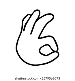 Finger Icon. Thumb and index finger together. OK Gesture and Like Sign. Good. Excellent.