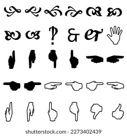 finger icon various characteristics for design