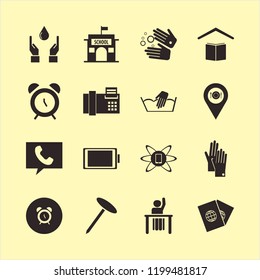 finger icon. finger vector icons set location restaurant, nail, gloves and phone