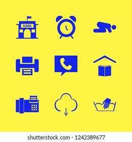 finger icon. finger vector icons set printer, school, alarm and hand washing