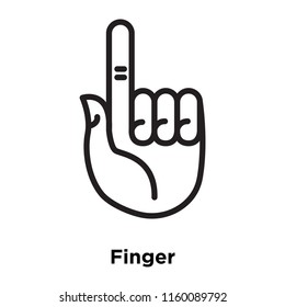 Finger icon vector isolated on white background, Finger transparent sign , line and outline elements in linear style