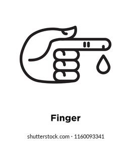 Finger icon vector isolated on white background, Finger transparent sign , line and outline elements in linear style