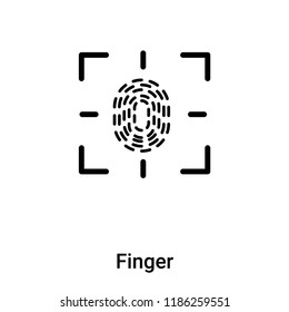 Finger icon vector isolated on white background, logo concept of Finger sign on transparent background, filled black symbol