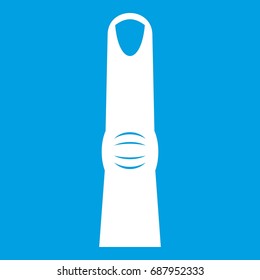 Finger icon white isolated on blue background vector illustration