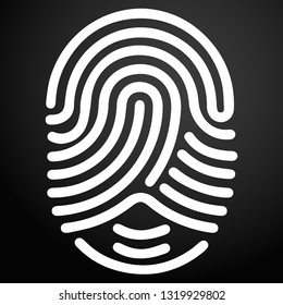 Finger id icon on dark background for graphic and web design.