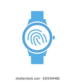 Finger id print smart technology, smartwatch, touch watch icon. Vector illustration