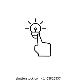 Finger, idea, gesture icon. Element of corruption icon. Thin line icon on white background
