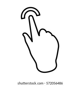 the finger indicates the linear vector icon