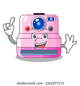 Finger instant camera isolated on a mascot