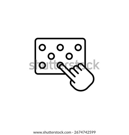 Finger Interacting With A Tactile Pad Illustrating Accessibility Technology And User Interface