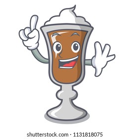 Finger irish coffee mascot cartoon