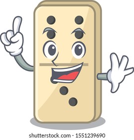 finger isolated a domino with the cartoon