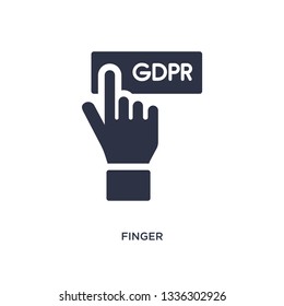 finger isolated icon. Simple element illustration from gdpr concept. finger editable logo symbol design on white background. Can be use for web and mobile.