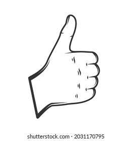 Finger up isolated on white background. Vector illustration