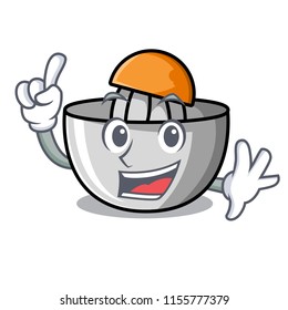 Finger juicer mascot cartoon style