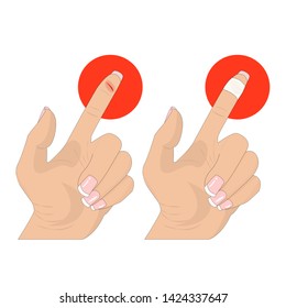Finger knife accident vector illustration