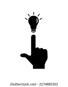 Vektorgrafik-Logo-Vorlage für Finger und Lampen