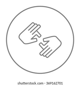 Finger language line icon.