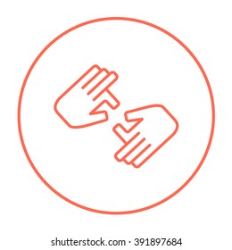 Finger language line icon.