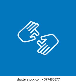 Finger language line icon.