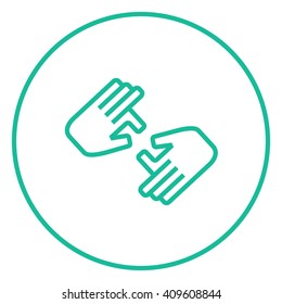 Finger language line icon.
