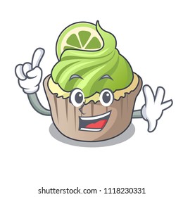 Finger lemon cupcake mascot cartoon