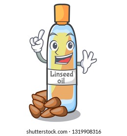 Finger lenseed oil islated with the cartoon