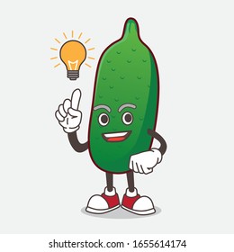 Finger Lime Fruit cartoon mascot character get an idea