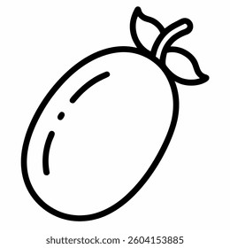 Finger lime icon line art vector on white beckground.